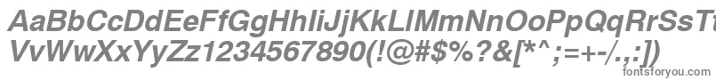 Swiss721BoldObliqueSwa-fontti – harmaat kirjasimet valkoisella taustalla
