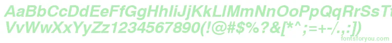Swiss721BoldObliqueSwa-fontti – vihreät fontit valkoisella taustalla