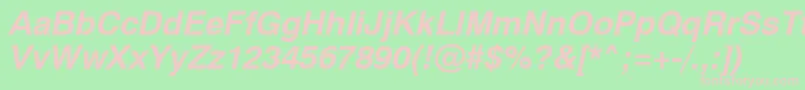 Swiss721BoldObliqueSwa Font – Pink Fonts on Green Background