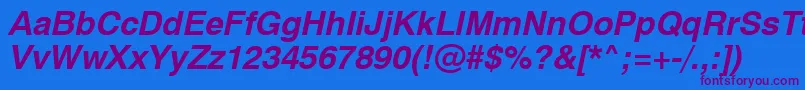 Шрифт Swiss721BoldObliqueSwa – фиолетовые шрифты на синем фоне