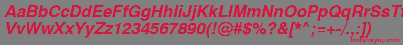 Swiss721BoldObliqueSwa Font – Red Fonts on Gray Background