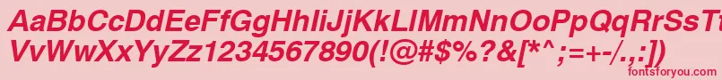 Swiss721BoldObliqueSwa Font – Red Fonts on Pink Background