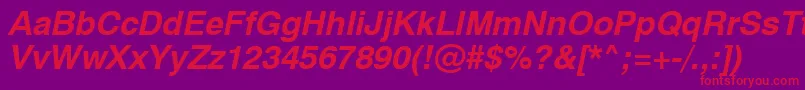 Swiss721BoldObliqueSwa Font – Red Fonts on Purple Background