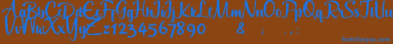 Geuceu Font – Blue Fonts on Brown Background