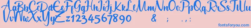 Geuceu Font – Blue Fonts on Pink Background