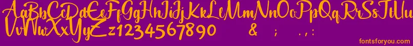 Geuceu Font – Orange Fonts on Purple Background