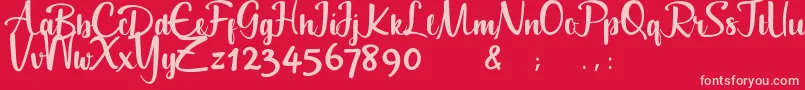 Geuceu Font – Pink Fonts on Red Background