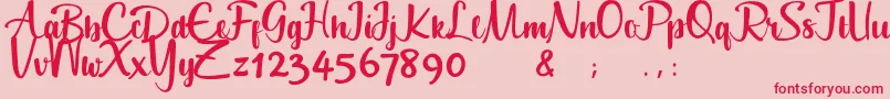 Geuceu Font – Red Fonts on Pink Background