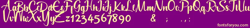 Geuceu Font – Yellow Fonts on Purple Background