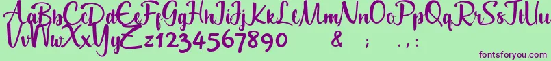 Geuceu Font – Purple Fonts on Green Background