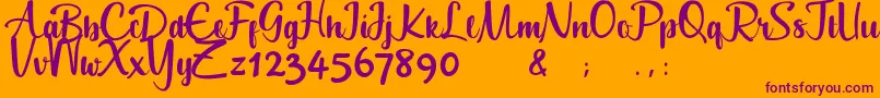 Geuceu Font – Purple Fonts on Orange Background