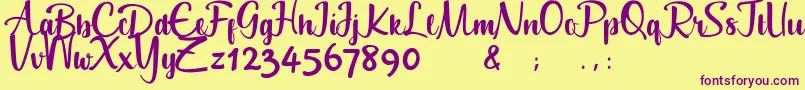 Geuceu Font – Purple Fonts on Yellow Background