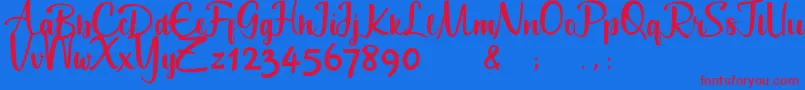 Geuceu Font – Red Fonts on Blue Background