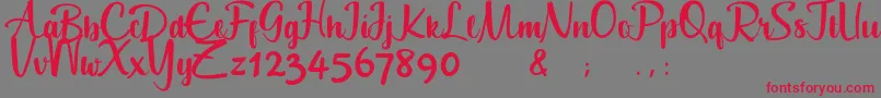 Geuceu Font – Red Fonts on Gray Background
