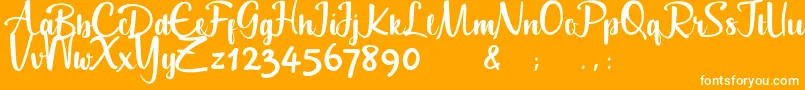 Geuceu Font – White Fonts on Orange Background