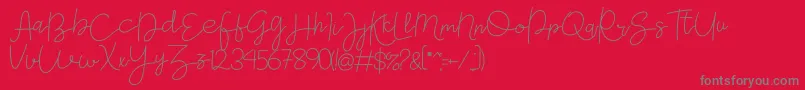 Gevano Font – Gray Fonts on Red Background