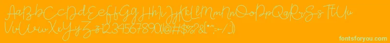 Gevano Font – Green Fonts on Orange Background