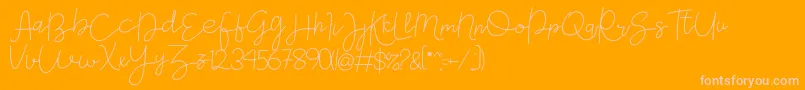 Gevano-Schriftart – Rosa Schriften auf orangefarbenem Hintergrund