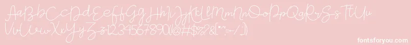 Gevano Font – White Fonts on Pink Background