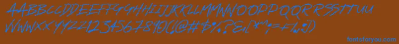 Ghastly Font – Blue Fonts on Brown Background