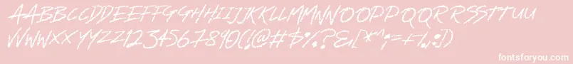 Ghastly-Schriftart – Weiße Schriften auf rosa Hintergrund