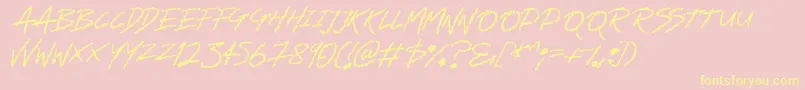 Ghastly Font – Yellow Fonts on Pink Background