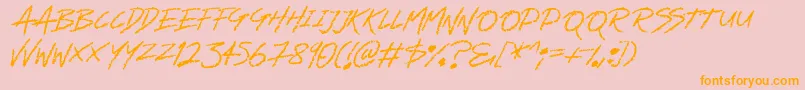 Ghastly Font – Orange Fonts on Pink Background