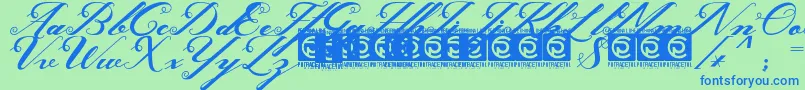 Ghaya FreeVersion Font – Blue Fonts on Green Background