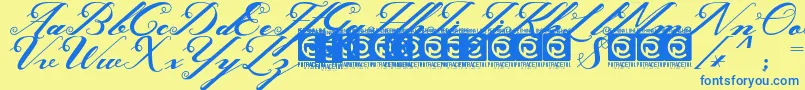 Ghaya FreeVersion Font – Blue Fonts on Yellow Background