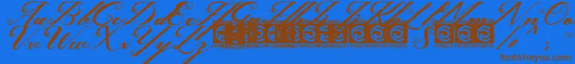 Ghaya FreeVersion Font – Brown Fonts on Blue Background