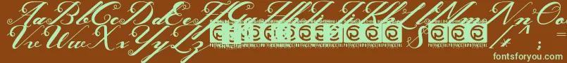 Ghaya FreeVersion-fontti – vihreät fontit ruskealla taustalla