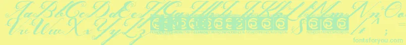 Ghaya FreeVersion Font – Green Fonts on Yellow Background