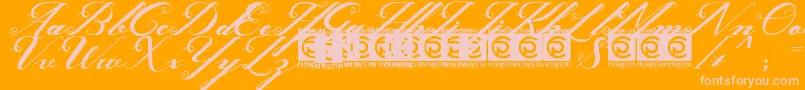 Ghaya FreeVersion-Schriftart – Rosa Schriften auf orangefarbenem Hintergrund