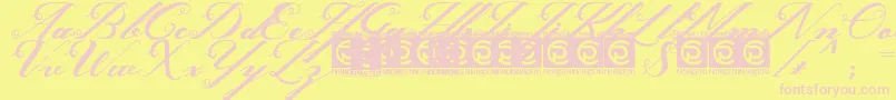 Ghaya FreeVersion-Schriftart – Rosa Schriften auf gelbem Hintergrund