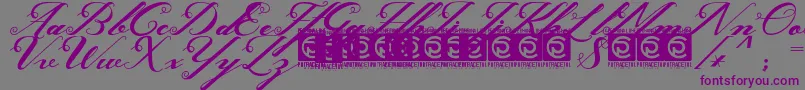 Ghaya FreeVersion-fontti – violetit fontit harmaalla taustalla