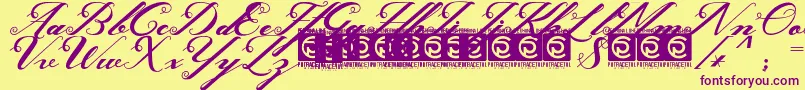 Ghaya FreeVersion Font – Purple Fonts on Yellow Background