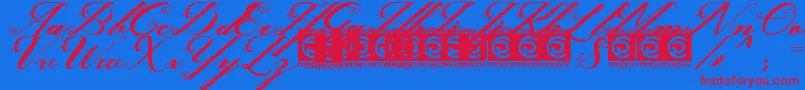 Czcionka Ghaya FreeVersion – czerwone czcionki na niebieskim tle