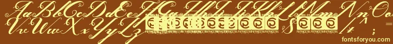 Ghaya FreeVersion-fontti – keltaiset fontit ruskealla taustalla