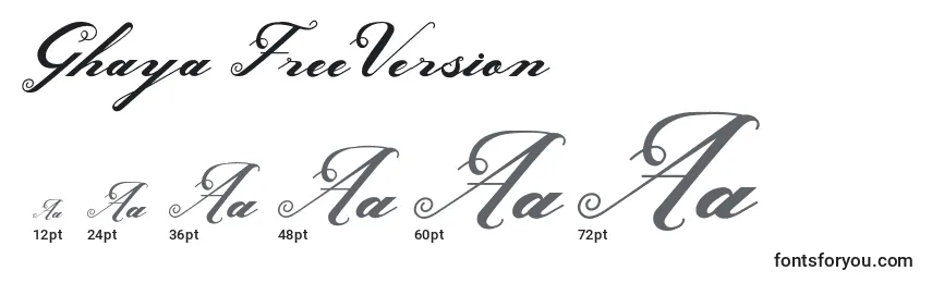 Ghaya FreeVersion Font Sizes