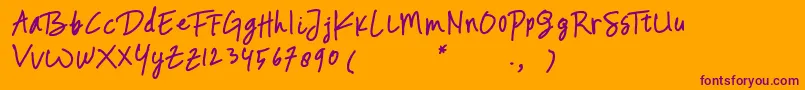 Ghaziyah-Schriftart – Violette Schriften auf orangefarbenem Hintergrund