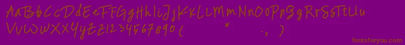 Ghaziyah-Schriftart – Braune Schriften auf violettem Hintergrund