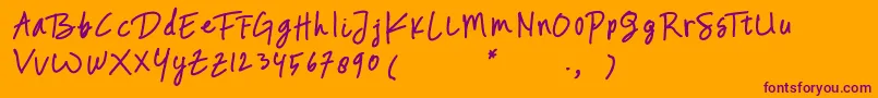 Шрифт Ghaziyah – фиолетовые шрифты на оранжевом фоне