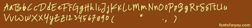 Ghaziyah-fontti – keltaiset fontit ruskealla taustalla