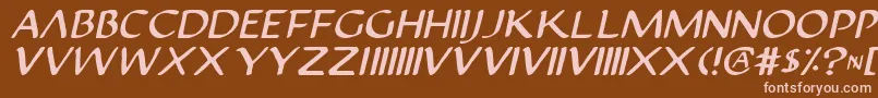 Justv22i Font – Pink Fonts on Brown Background