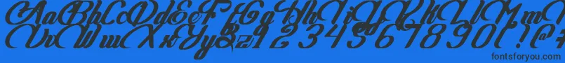 GheaAdastaDEMO-Schriftart – Schwarze Schriften auf blauem Hintergrund