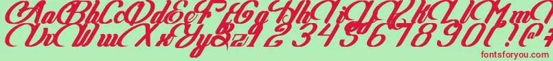 GheaAdastaDEMO Font – Red Fonts on Green Background