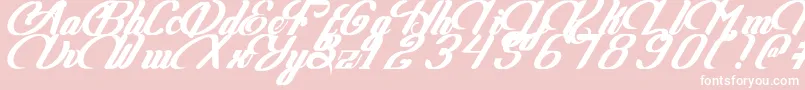 GheaAdastaDEMO-Schriftart – Weiße Schriften auf rosa Hintergrund