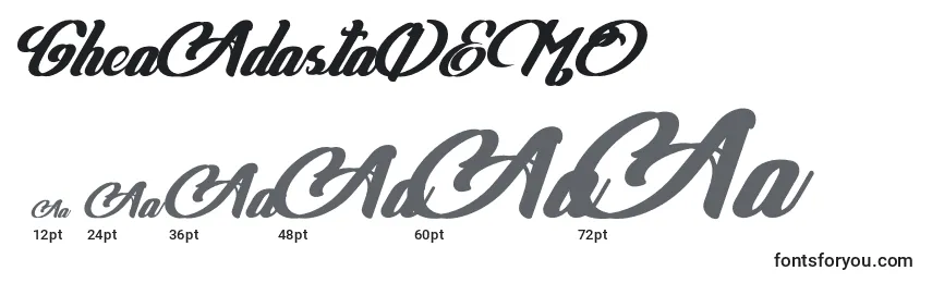 GheaAdastaDEMO Font Sizes