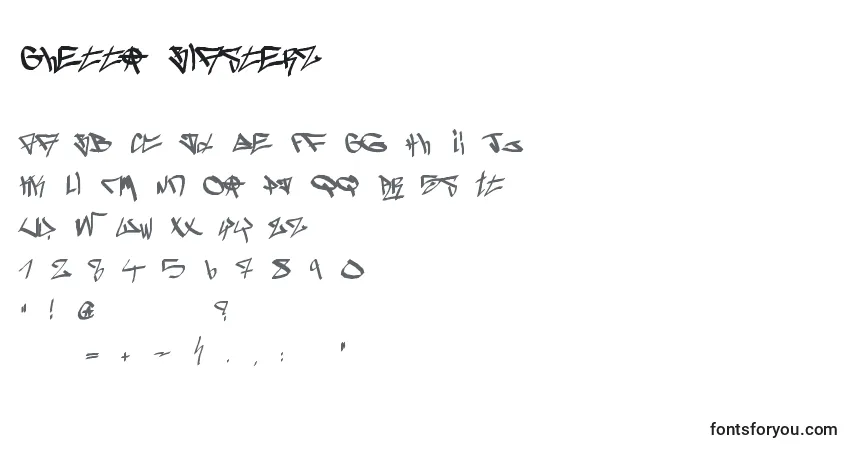 Czcionka Ghetto Blasterz – alfabet, cyfry, specjalne znaki