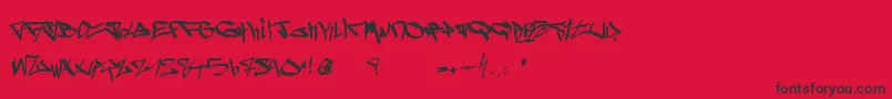 Ghetto Blasterz-fontti – mustat fontit punaisella taustalla